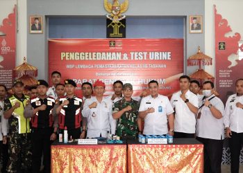 Cegah Gangguan Kamtib, Lapas Tabanan Gelar “Checking” Dan Tes Urine Bersama APH