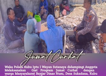 Polsek Kubu Dengarkan Masukan  Keluhan Warga Desa Sukadana  Melalui Program Giat Jumat Curhat