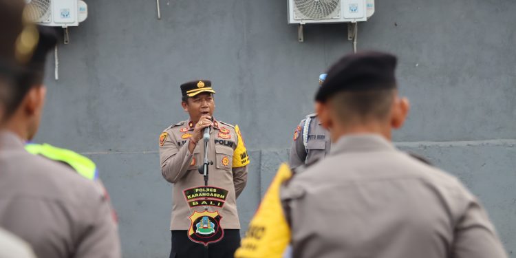 Polres Karangasem Gelar Apel Pagi, Bahas Logistik Dan Efisiensi Energi