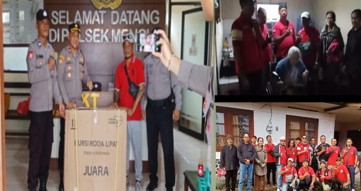 Penyerahan Bantuan Kursi Roda Oleh KapolseK Mengwi Bersama Donatur Gobleg Buleleng Kepada Yayasan Keris Bali
