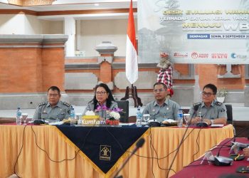 Dorong Satuan Kerja Raih WBK,Kanwil Kemenkumham Bali Lakukan Simulasi