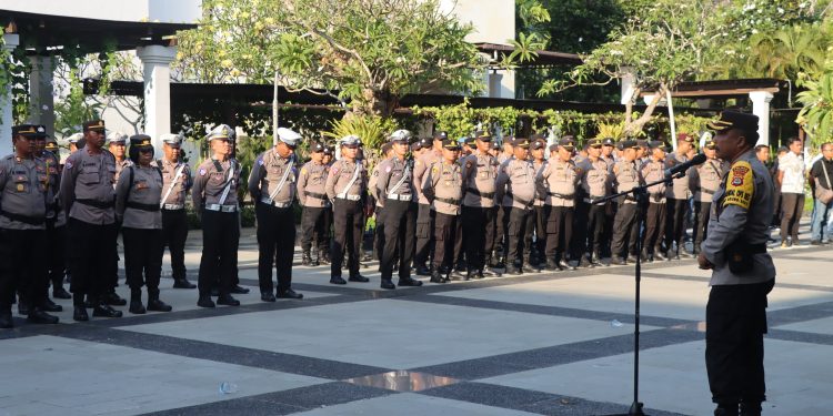 Debat Pilkada Karangasem Berlangsung Aman, Karendal Ops Pimpin Apel Konsolidasi