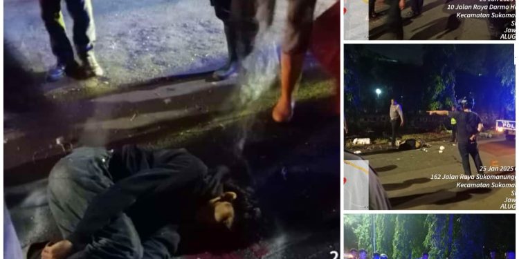 Pengendara Motor Dijalan Sukomanunggal, Mengalami Kecelakaan 1 Orang Tewas Di Lokasi