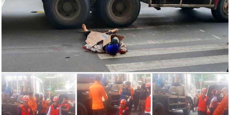 Pemotor Terlindas Truk Di Jalan Perak Timur Surabaya Korban Tewas Mengenaskan
