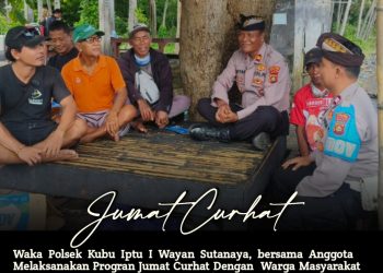 Waka Polsek Kubu Gelar &#8220;Jumat Curhat&#8221; Bersama Warga Desa Kubu, Hinbau Warga Waspada Cuaca Ektrem