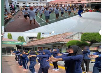 Semangat Membara! Warga Binaan Lapas Mojokerto Ikuti Pembinaan Senam Pagi dengan Gembira