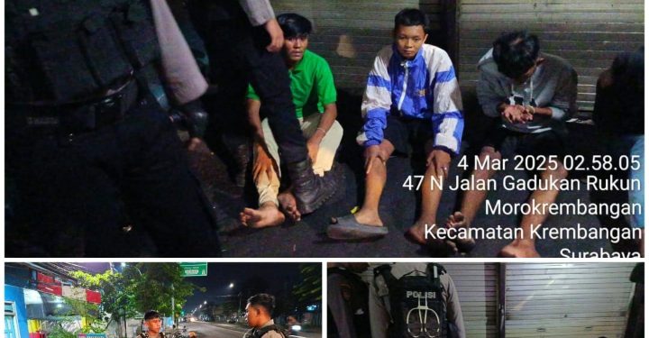 Polisi Amankan 4 Pemuda Hendak Perang Sarung di Jalan Morokrembangan Surabaya