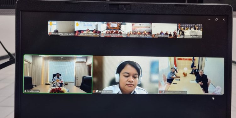 Lapas Mojokerto Ikuti Zoom Rapat Koordinasi Fasilitasi Perumahan bagi ASN Kementerian Imigrasi dan Pemasyarakatan