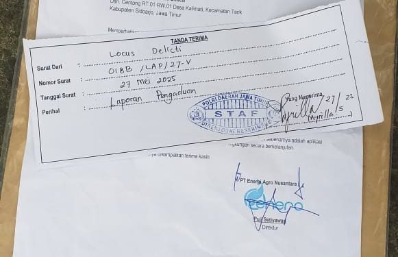 Dumping Liar Limbah Cair PT. ENERO, Resmi Di Polisikan
