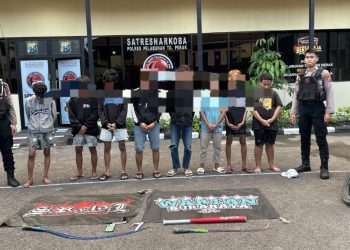 Patroli Perintis Presisi Satsamapta Polres Tanjung Perak Gagalkan Aksi Tawuran, 8 Remaja Diamankan