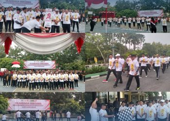 Karutan Bangkalan Hadiri Olahraga Bersama di Polres Bangkalan Sambut Hari Bhayangkara ke-79