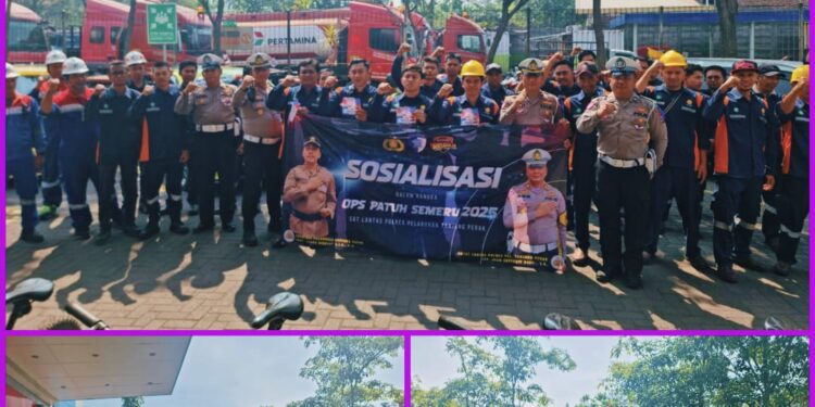 Ops Patuh Semeru 2025: Polres Tanjung Perak Sosialisasi Tertib Lalu Lintas di Patra Niaga Depo Pertamina