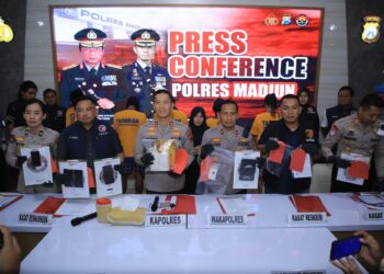 Polres Madiun Berhasil Bongkar Jaringan Narkoba, 4 Tersangka dan 1,1 Kg Sabu Disita