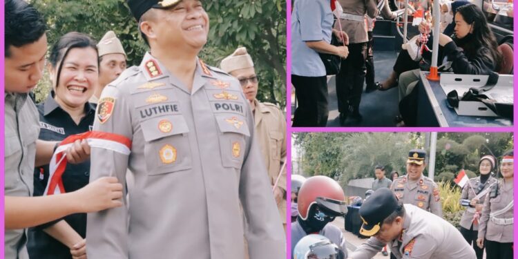 Semarak Merah Putih di Surabaya: 3.600 Bendera dan 83 Helm Dibagikan Kapolrestabes Sambut HUT RI ke-80