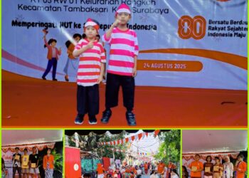 Semarak Jalan Sehat Memperingati HUT RI ke-80 Tahun 2025 Warga Rangkah 7 Surabaya