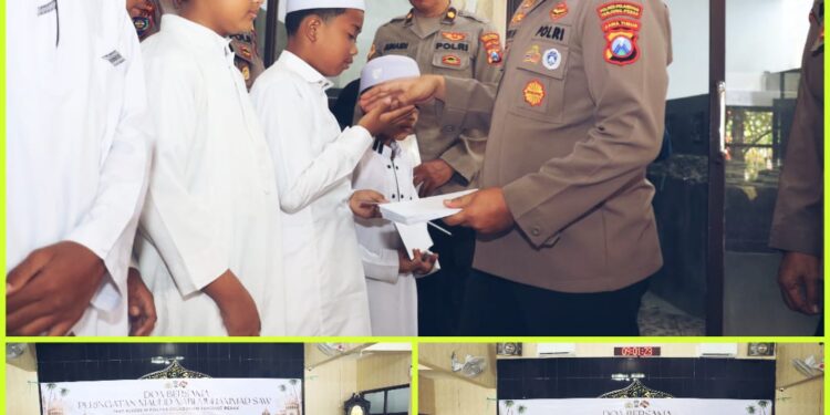 Doa Bersama Serta Santunan Anak Yatim Warnai Peringatan Maulid Nabi Muhammad SAW 1447 H di Polres Pelabuhan Tanjung Perak