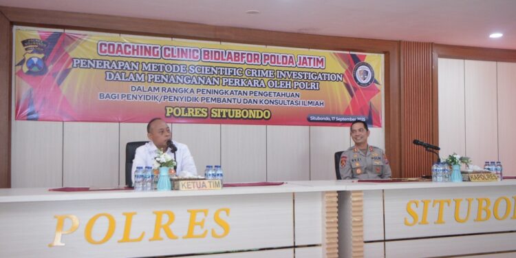 Perdalam Kompetensi Forensik Kepolisian, Bidlabfor Polda Jatim Gelar Coaching Clinic di Polres Situbondo