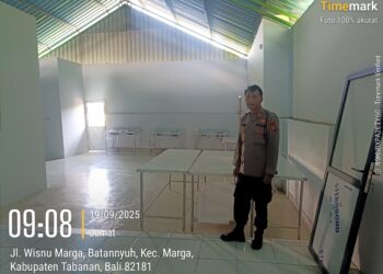 Kapolsek Marga Pengecekan Lokasi Bangunan Program Makan Bergizi Gratis Di Desa Batannyuh