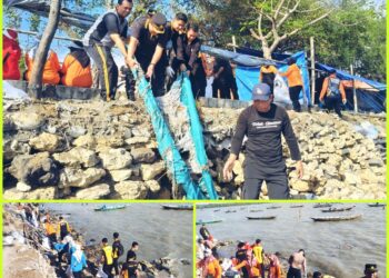 Peringati World Cleanup Day 2025, Polres Pelabuhan Tanjung Perak Bersihkan Pesisir Pantai Tambak Wedi