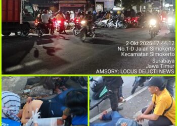 Akibat Trobos Lapu Merah Pengendara Motor Asal Pasuruan Tabrak Seorang Jurnalis Di Surabaya