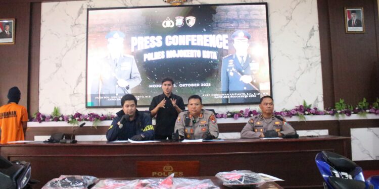 Polres Mojokerto Kota Berhasil Ungkap Curanmor Dua Tersangka dan 4 Unit Motor Diamankan
