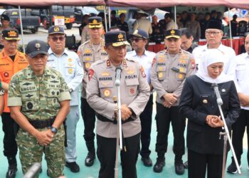 Polda Jatim dan Forkopimda Gelar Apel Siaga Bencana Serentak Hadapi Cuaca Ekstrem