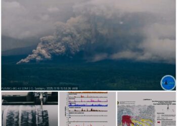 Kenaikan Tingkat Aktivitas Gunung Api Semeru, Jawa Timur Dari Level II (WASPADA) Ke Level III (SIAGA) Pada Rabu 19 November 2025